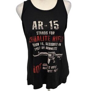 Black Graphic Tank Top